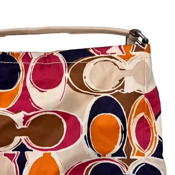 🎉SALE🎉 Coach Multicolor Scarf Print Signature Shoulder Tote Crossbody Bag - Picture 5 of 16
